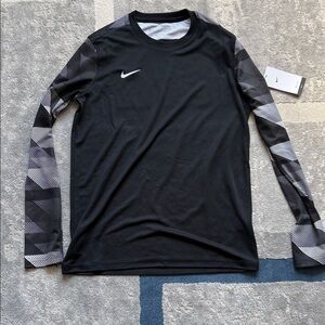 Nike Black Long-Sleeve Training Top with Patterned Sleeves